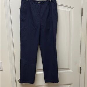 Appleseed's Classic Fit Flat Front Navy Pants Straight Leg Size 12 NWOT